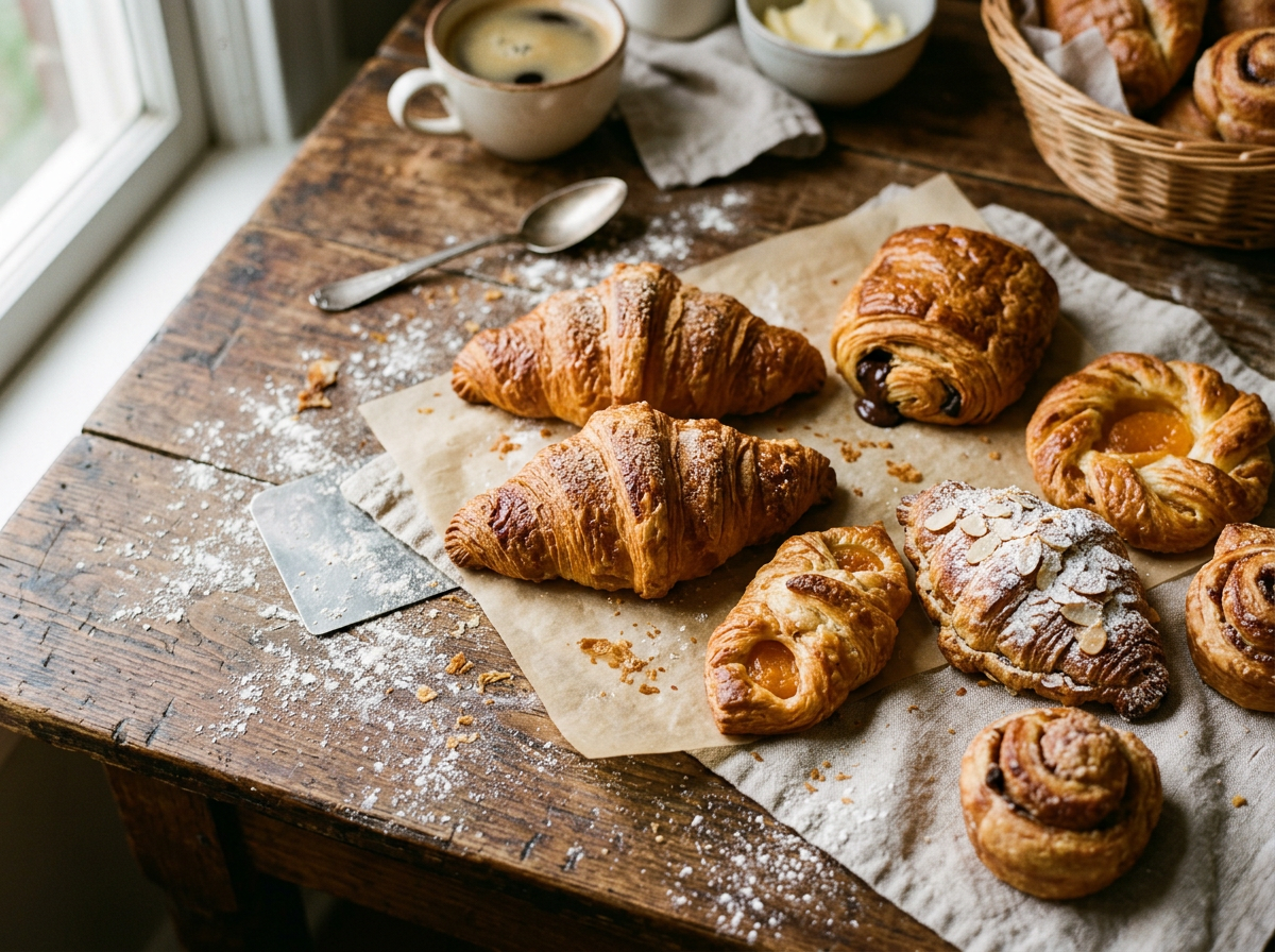 Freshly baked artisan pastries at Golden Crust Bakery